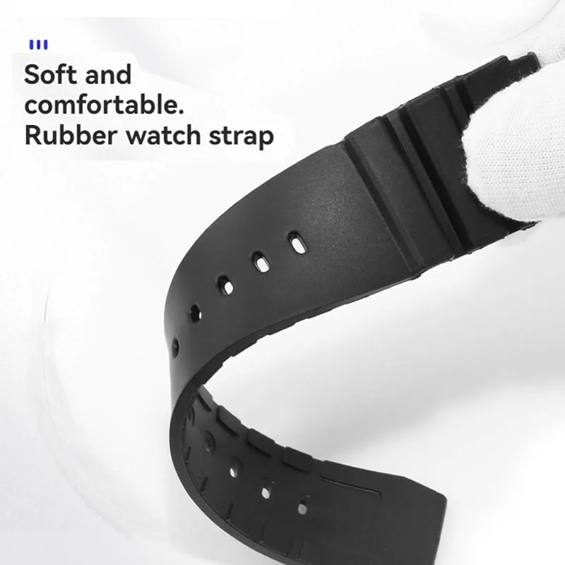 Фото Дышащий браслет для Casio, силиконовый ремешок для часов Swordfish MDV-106 MDV106 EFR-303 MTP-VD01, резиновый водонепроницаемый ремешок для часов 22 мм №3