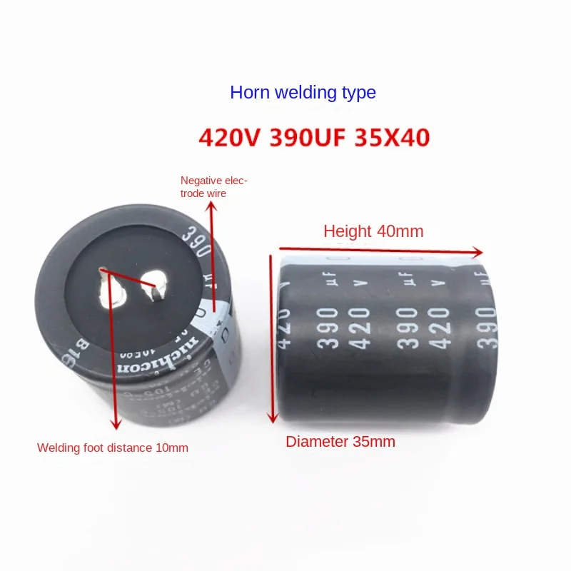 Фото (1 шт.) 420V390UF 35X40 Nijikang электролитический конденсатор заменяет 450V 400V 390UF 35*40 оригинал №3