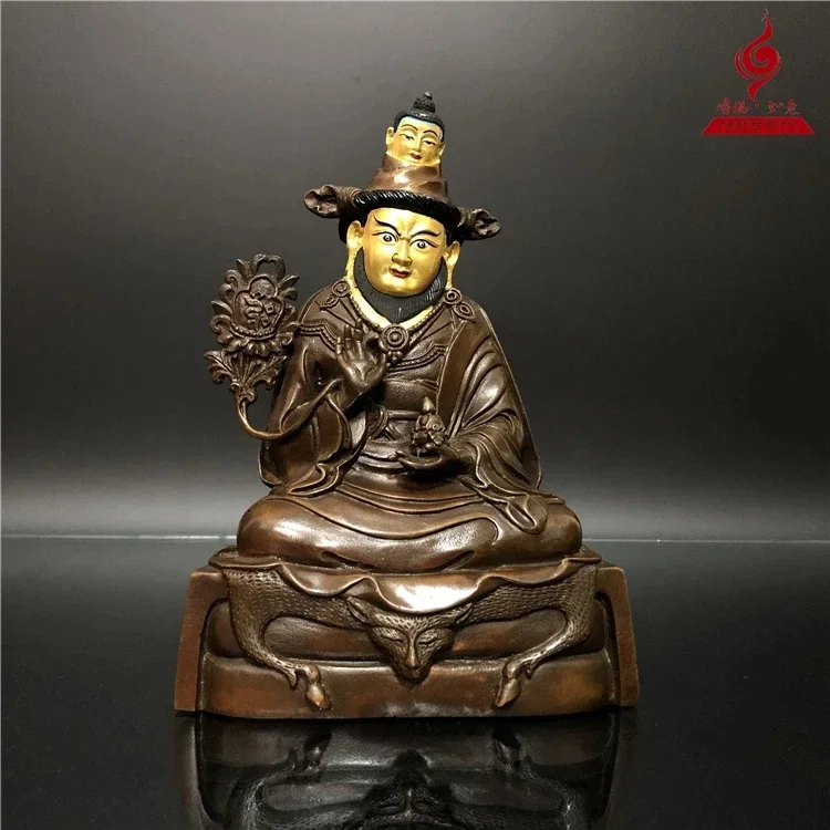 Kata Temple Fuzang Master Longsaningboren Rinpoche 18 см фиолетовая медная старая модель Buda