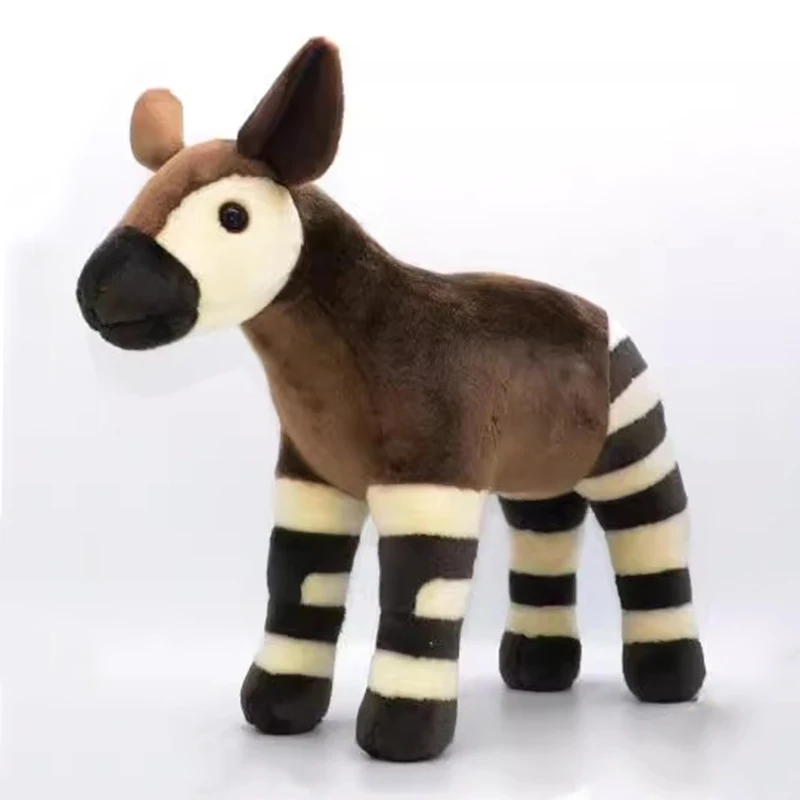 Имитация животного Okapi Okapia Johnstoni Анлопа Лошадь Жираф Модель Дикая природа Зоопарк Плюшевая игрушка Мягкая кукла Мальчик Девушка Друг Подарок