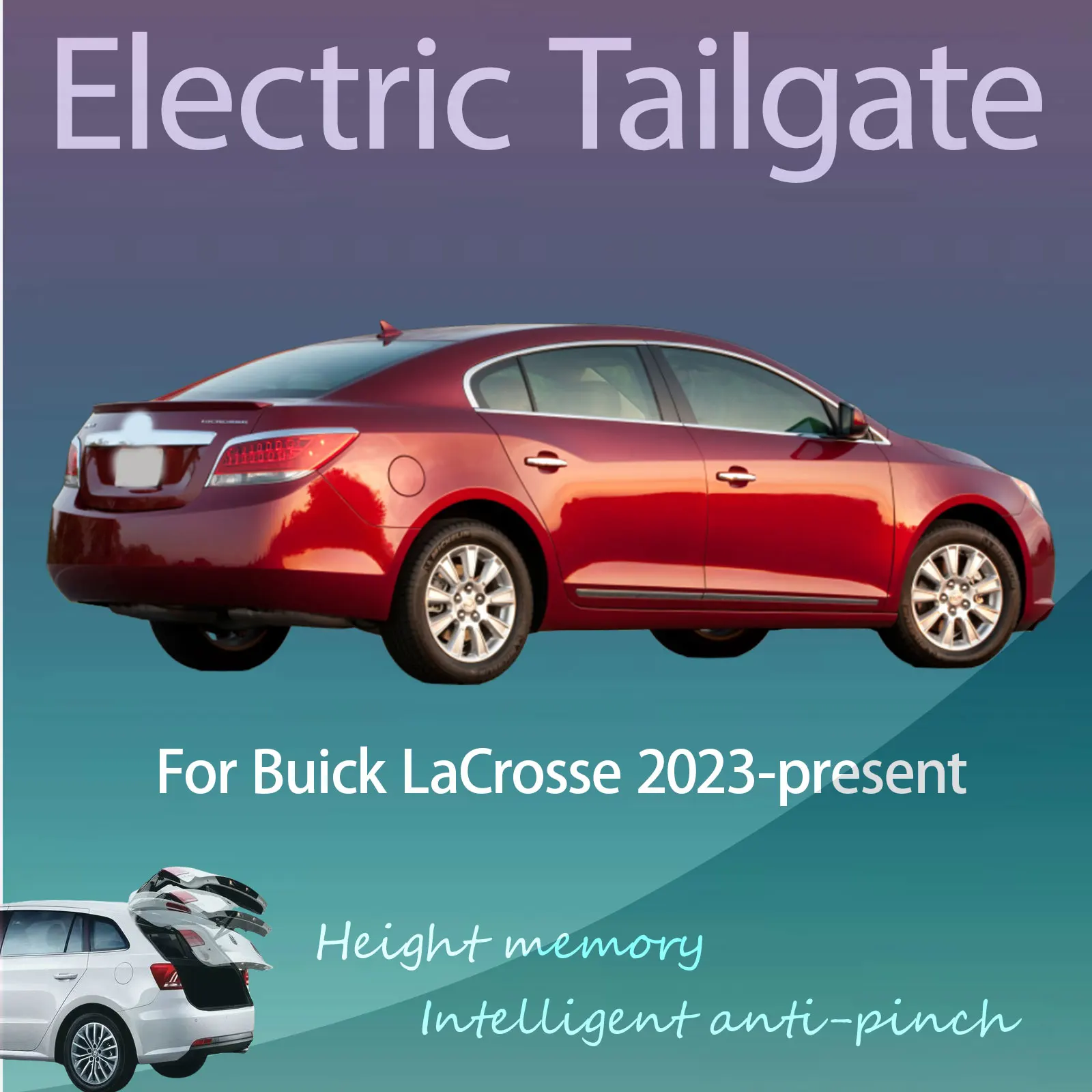 Для Buick LaCrosse 2023-настоящее время электрическая задняя дверь с датчиком багажника, защита от защемления, высота памяти, интеллектуальная работа
