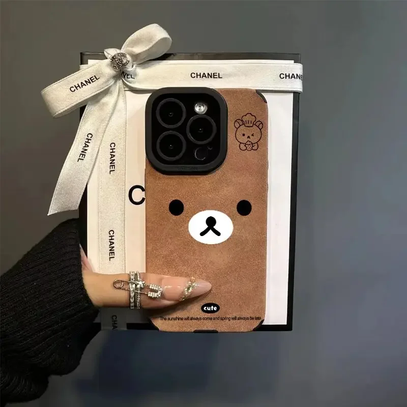 Фото Kawaii Rilakkuma применяется к Iphone 16/15 Promax замшевый чехол для телефона аниме мультфильм 14/13/12 наборов мягких резиновых рождественских подарков игрушки №5