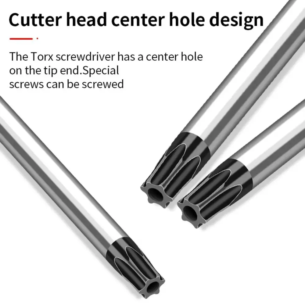 Фото T15 T20 T25 T30 Отвертка Torx 400 мм удлиненная с отверстием Шестигранные биты Отвертка для домашнего ремонта Отвертка Ручные инструменты №4