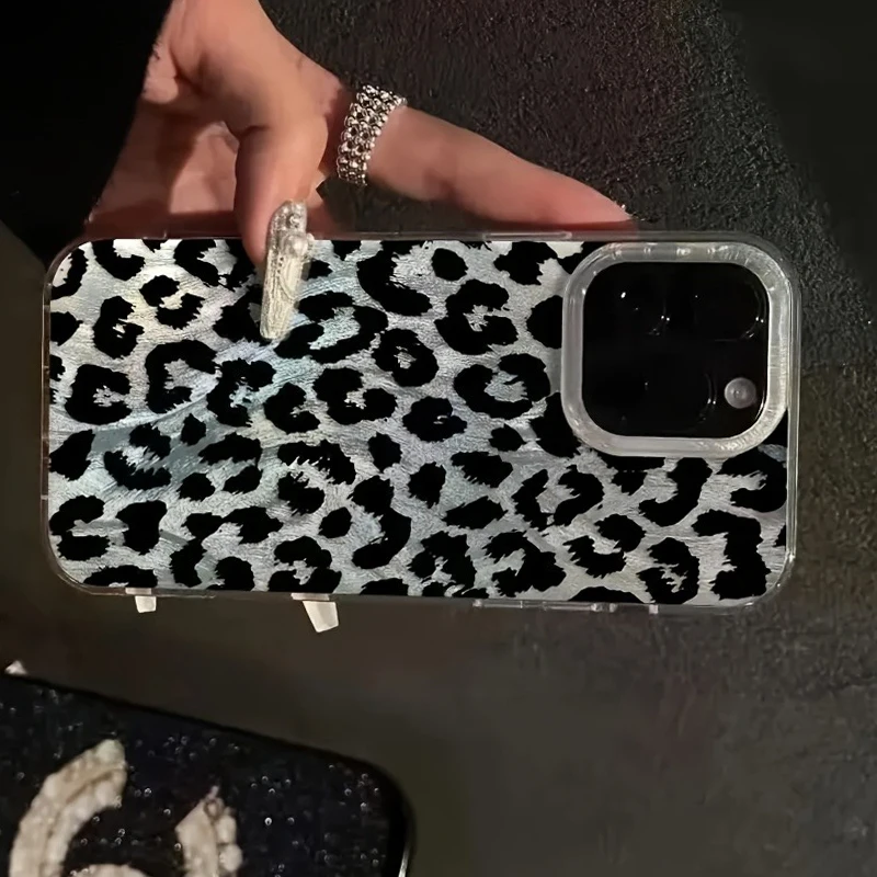 Фото Чехол для телефона с черным и фиолетовым цветочным узором для iPhone 16 15 14 13 12 11 Pro Max XS X XR 7 8 16 Plus SE 2022 16e Laser Cover №3