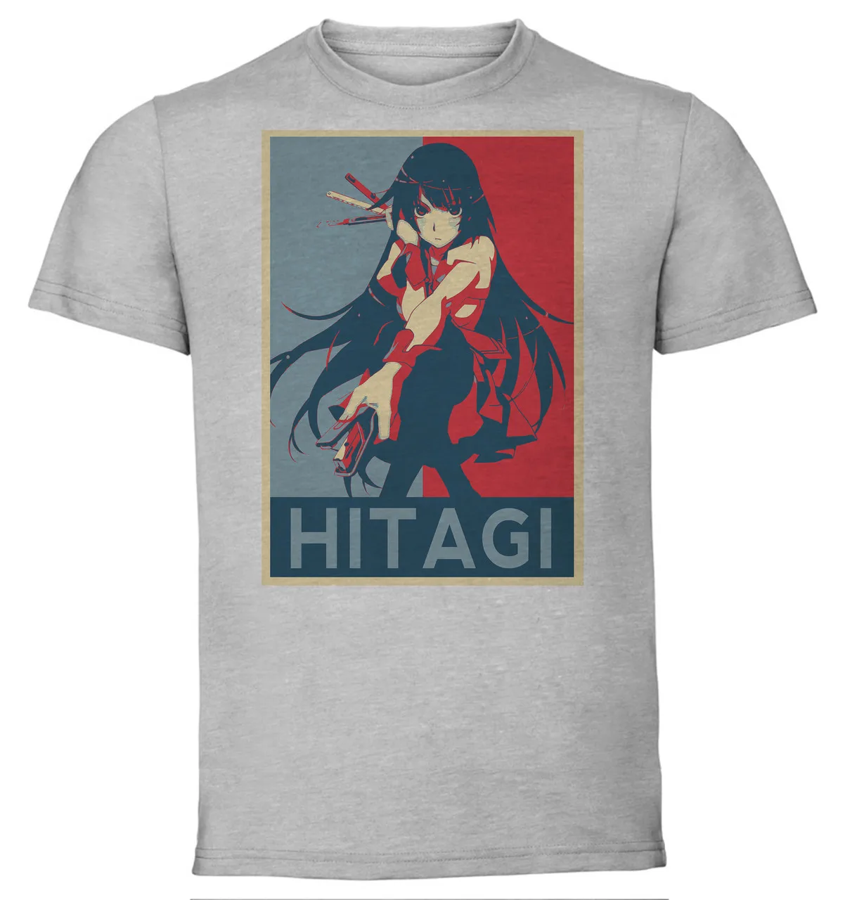 Футболка унисекс серая Propaganda Monogatari Hitagi