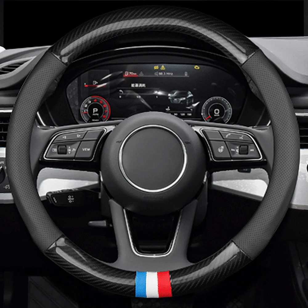 Фото 38 см кожаный чехол на руль Acura из углеродного волокна, подходит для TSX TL ZDX RSX RDX RLX TLX MDX RL NSX Integra ILX CSX №2