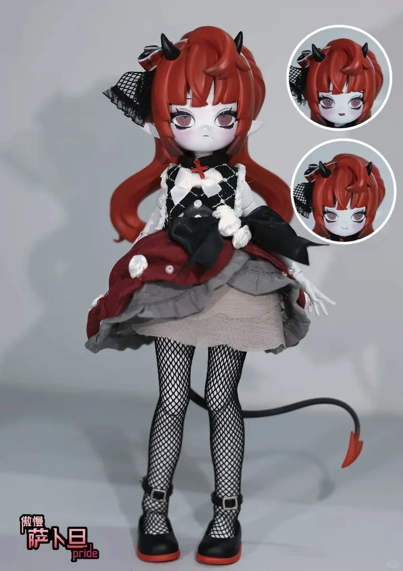 Фото Дьявольские рога, слепая коробка, Cooze 1/8 Bjd, подвижная кукла, орнамент, изысканные игрушки, совместная мобильность, креативная настольная коллекция игрушек №3