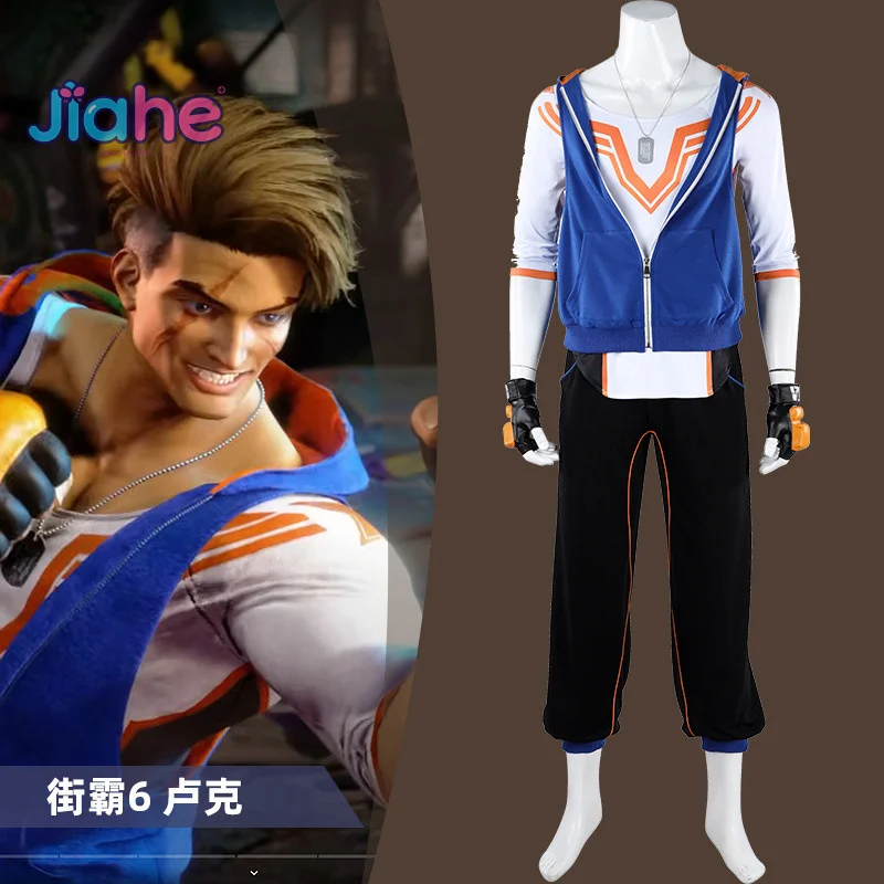 Костюм для косплея Game Street Fighter 6, костюм Люка, пальто, верхние брюки, реквизит, боксерский комплект, модная повседневная униформа для Хэллоуина, новая мужская униформа Люка