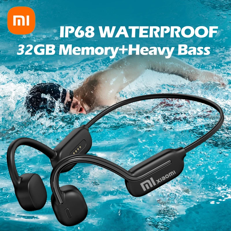 Беспроводные наушники Xiaomi IPX8 с костной проводимостью, открытая гарнитура, Bluetooth 5,3, Bluetooth наушники для плавания, 32 ГБ, MP3, спортивные наушники