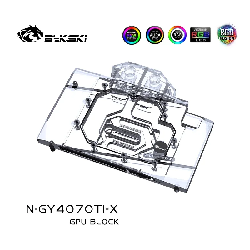 Фото Блок графического процессора Bykski для Galax RTX 4070 Ti Super EX, белый/металлический Master OC / EX Gamer v2, видеокарта с водяным охлаждением №3