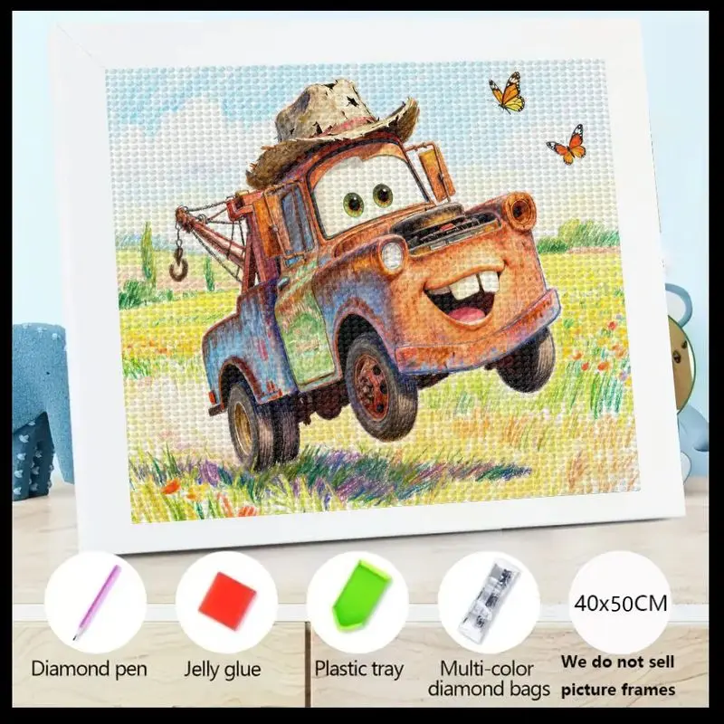 1 шт., 5D набор для алмазной живописи «сделай сам», автомобили Disney Pixar, буксирный материал, искусство персонажей мультфильма, полный дрель, набор для рукоделия со стразами для