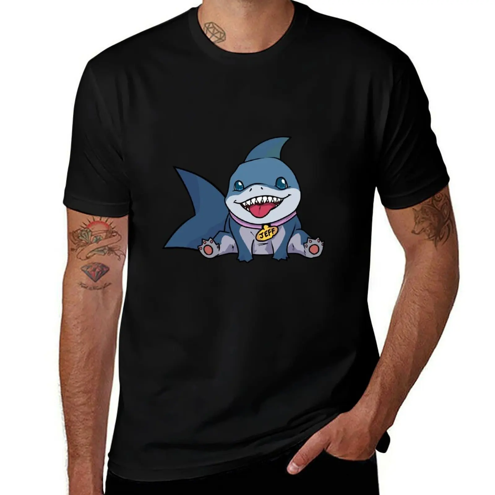 Футболка Jeff The Landshark с короткими рукавами, футболка с рисунком аниме, дизайнерская футболка для мужчин