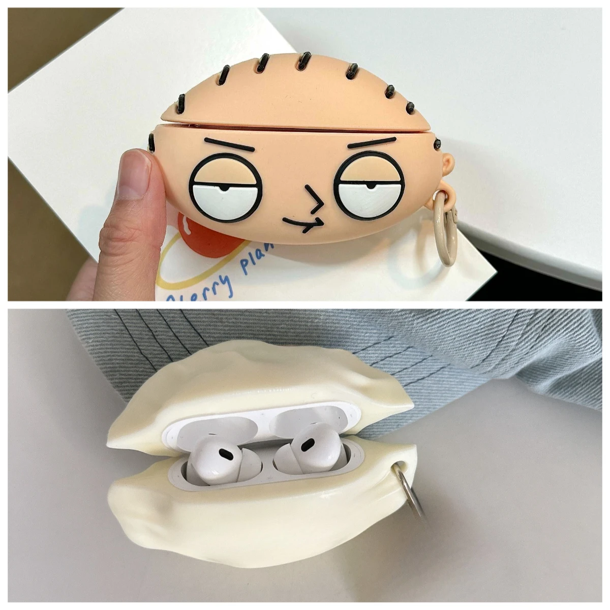 Чехол для наушников Apple Airpods 4 3 2 1 Airpods Pro 2, 3D забавные китайские пельмени Jiaozi, мягкий силиконовый чехол для Bluetooth-гарнитуры