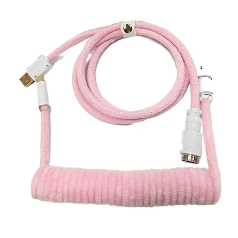 Фото 896F Витой кабель игровой клавиатуры, USB Type C–A, сильный эффект отскока, с металлическим авиационным разъемом, 1,5 м №3