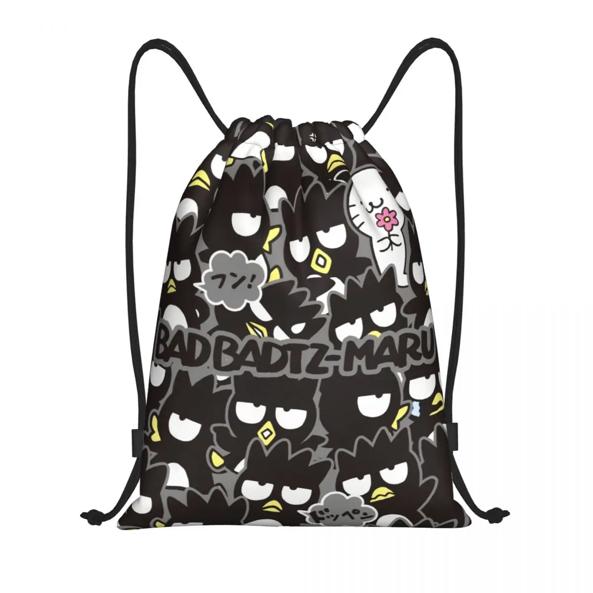 Пользовательские BAD Badtz-Maru Sanrio мультфильм XO детские сумки на шнурке для мужчин и женщин складной спортивный спортивный рюкзак для спортзала тренировочные рюкзаки для хранения