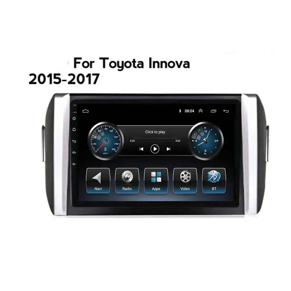 Фото 2 Din Android 13 Автомобильный стерео радио DVD GPS Мультимедийный видеоплеер 5G WiFi камера DSP Carplay для Toyota INNOVA 2015 2016-2018 №2