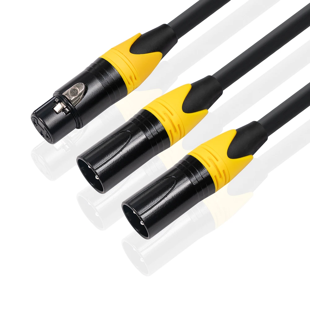 Фото Сплиттер XLR, 3 контакта, гнездо XLR, двойной штекер XLR, Y-разветвитель, сбалансированный микрофонный кабель, 3 фута, 100 см, инструменты, магнитный ... №2