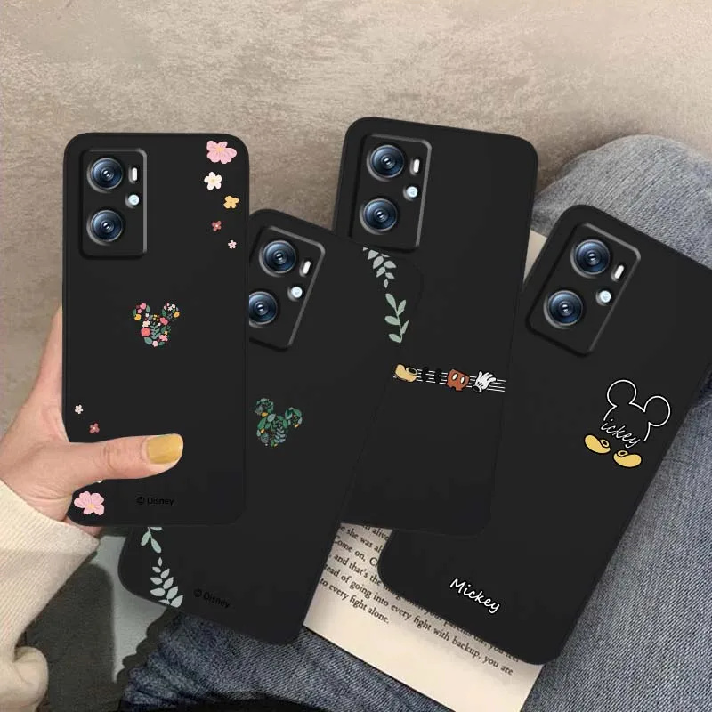 Модный чехол для телефона Disney с Микки Маусом для OPPO Reno 7 A96 A40 A58 5 6 Realme GT A74 A78 Neo2 A74 A78 Find X5 X3 X7 X8 Черный