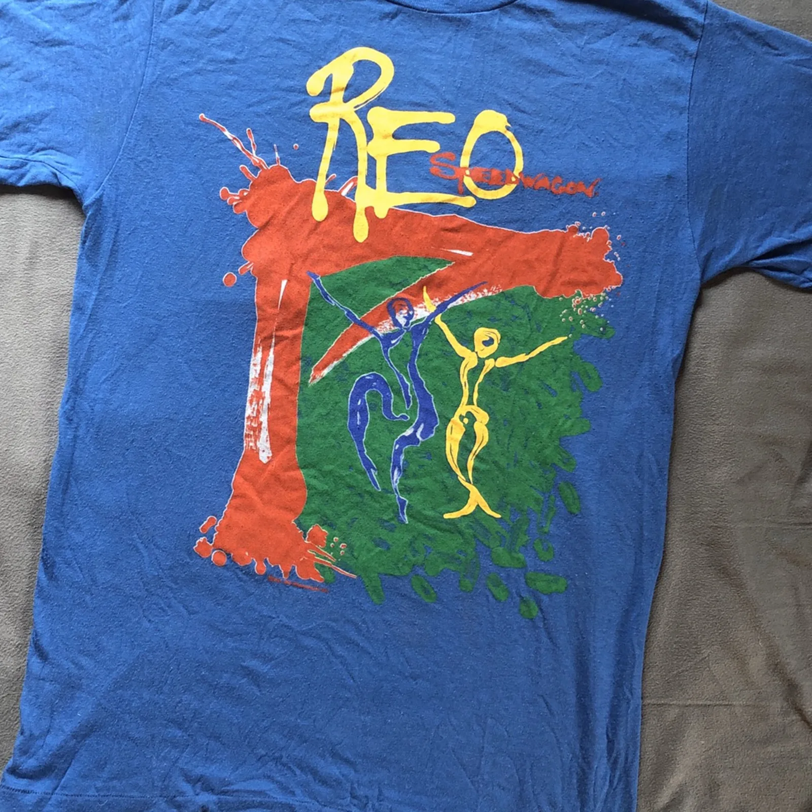 Футболка vtg REO Speedwagon, королевский синий, с коротким рукавом, все размеры, TA4872