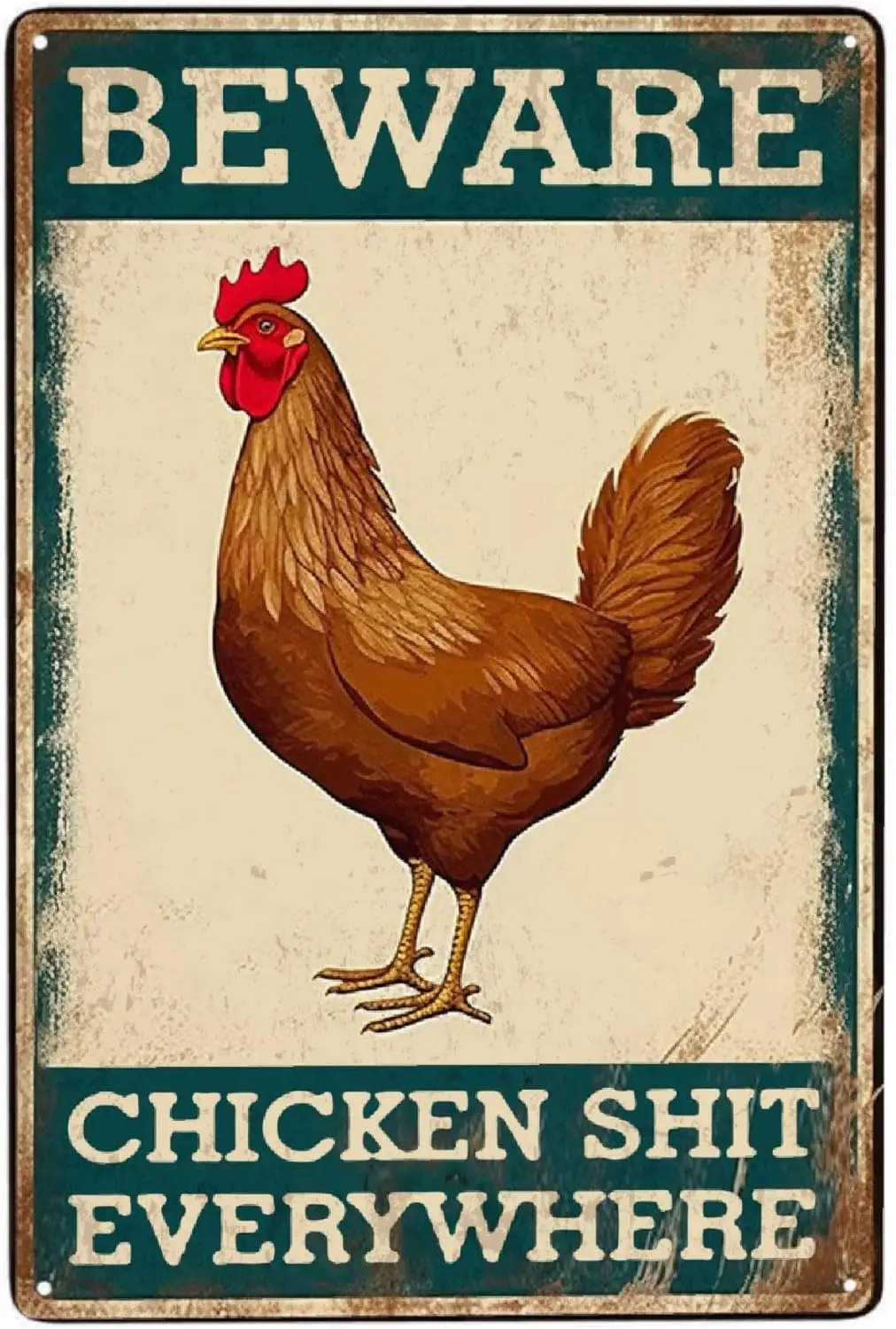 1p, JOCASA Beware Chicken Shit Everywhere, винтажный металлический плакат, декор-ретро алюминиевый металлический жестяной знак для домашнего декора стен, кухня