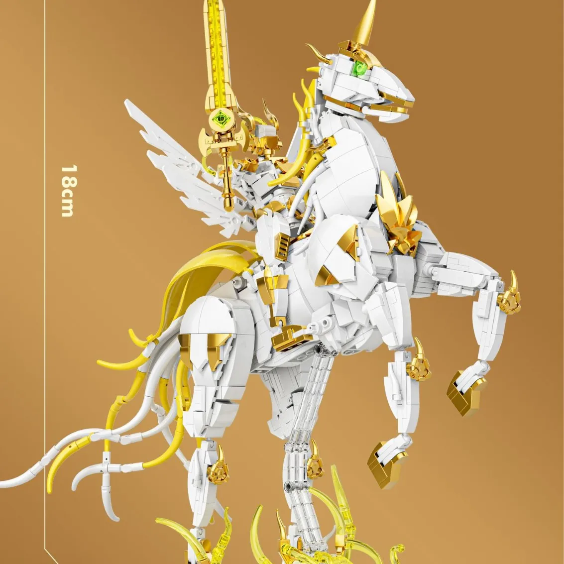 Фото Moc Angel Rider, строительные блоки, ангельский меч, золотая боевая лошадь, сделай сам, сборная коллекция, модель игрушки для детей и взрослых, Рождественский подарок №3