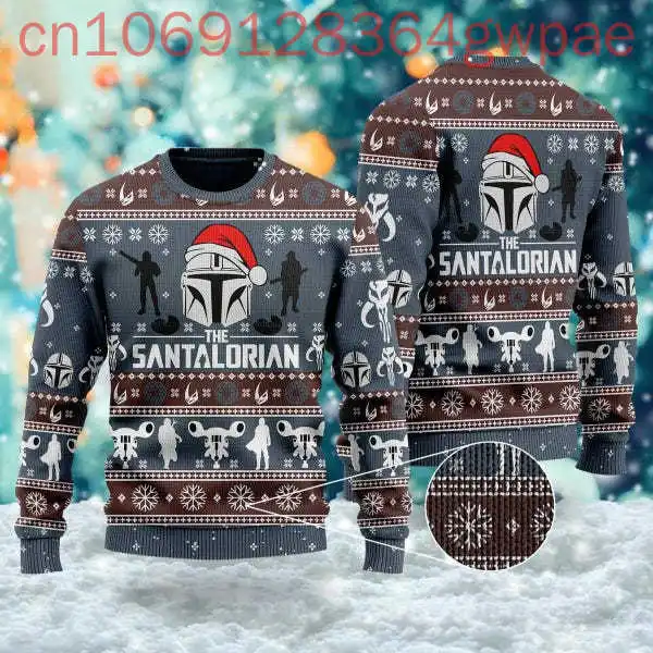 Disney Baby Yoda Coffee Christmas Ugly Sweater Xmas Holiday Gift Grogu Ugly Men and Women Sweater