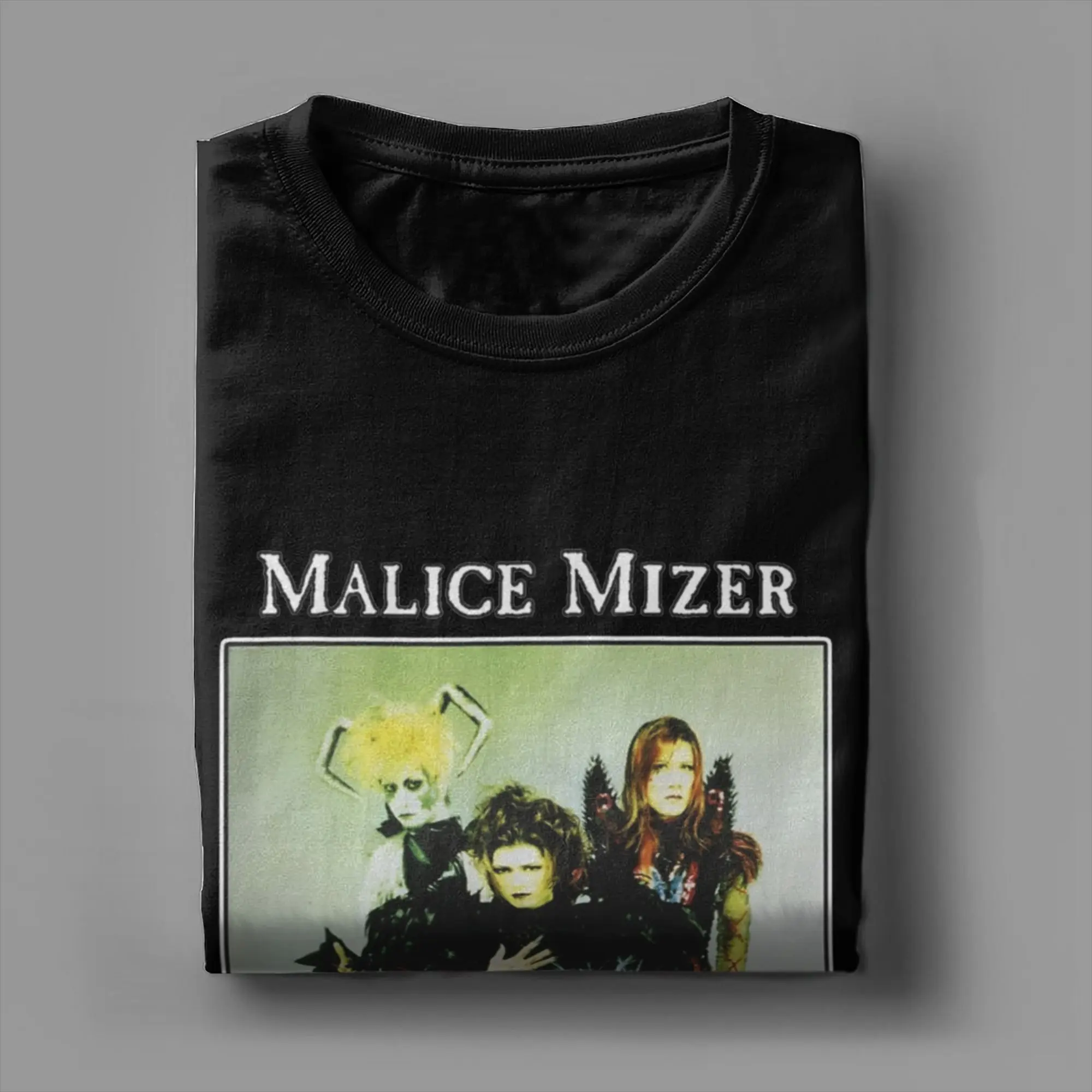 Фото MALICE MIZER Merveilles Era Band T Shirt Men Pure Cotton Vintage T-Shirt Crew Neck  Tees Short Sleeve Clothing Printed №5
