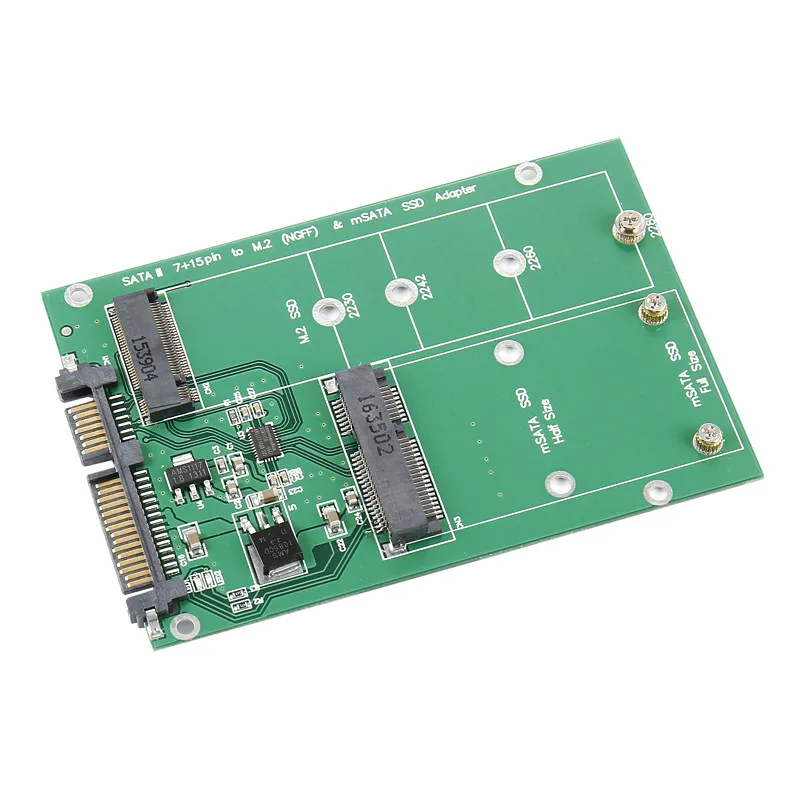Фото Кабель USB 3,0 на SATA, USB 3,0 на SATA 22pin 2,5 дюйма, жесткий диск на 2 в 1, комбинированный мини PCI- E 2 Lane M.2 NGFF & mSATA SSD адаптер №3