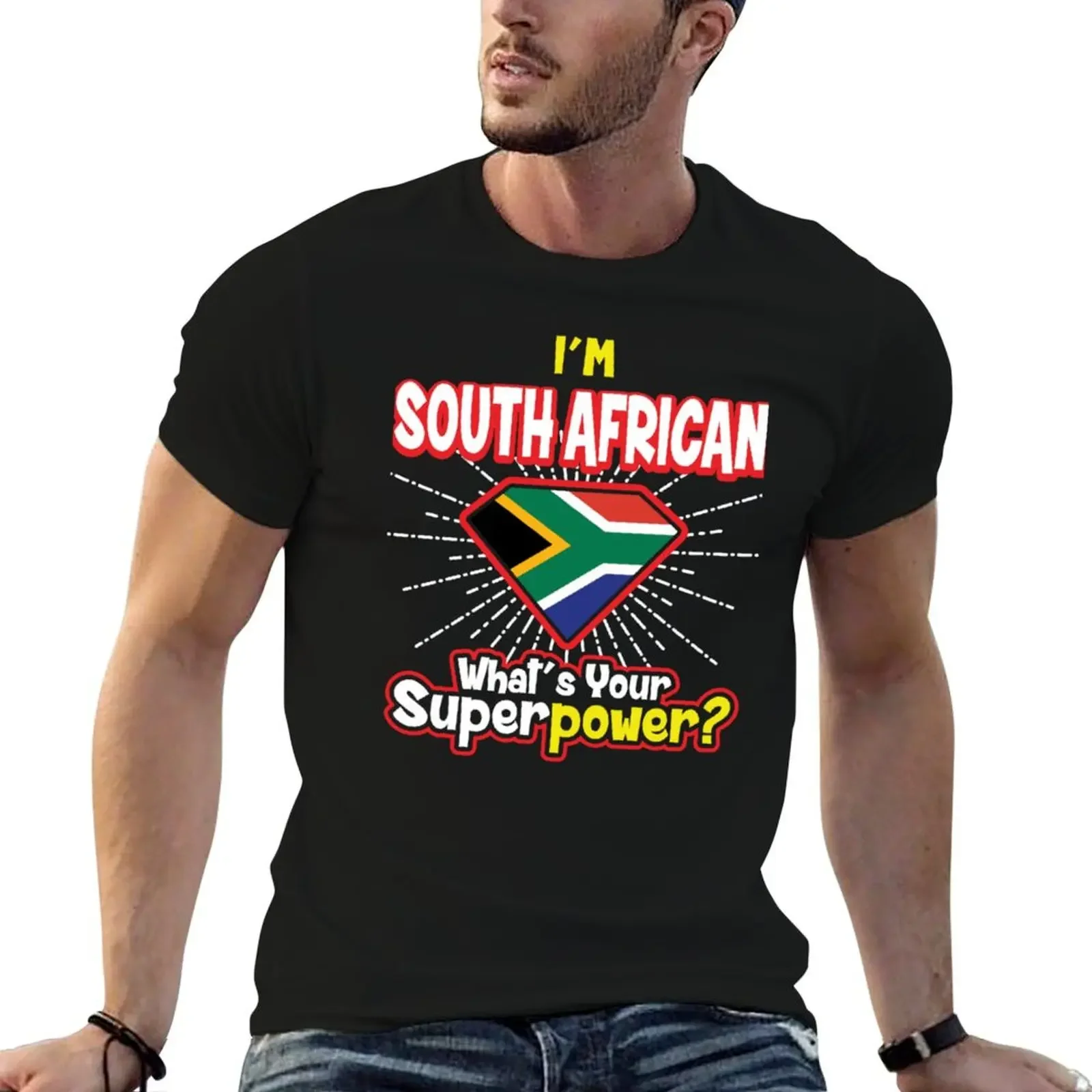 Im South African What is your Super power - Южноафриканская футболка, топы, летние топы, мужские рубашки, футболка с рисунком