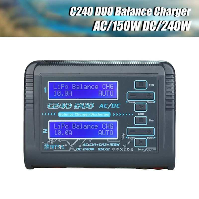 Фото C240 DUO Lipo балансирующее зарядное устройство Двухканальное AC150W DC240W для Lihv Life Lilon Nicd Nimh Pb Зарядное устройство долговечное и легкое в установке №4