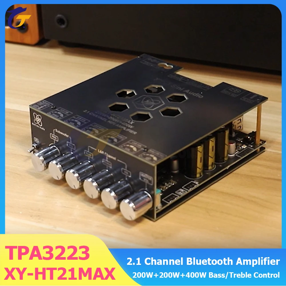 XY-HT21MAX 2,1-канальный усилитель Bluetooth, плата постоянного тока 12-42 В TPA3223, чип 200 Вт * 2 + 400 Вт, управление басами/плитами, Hi-Fi аудио модуль