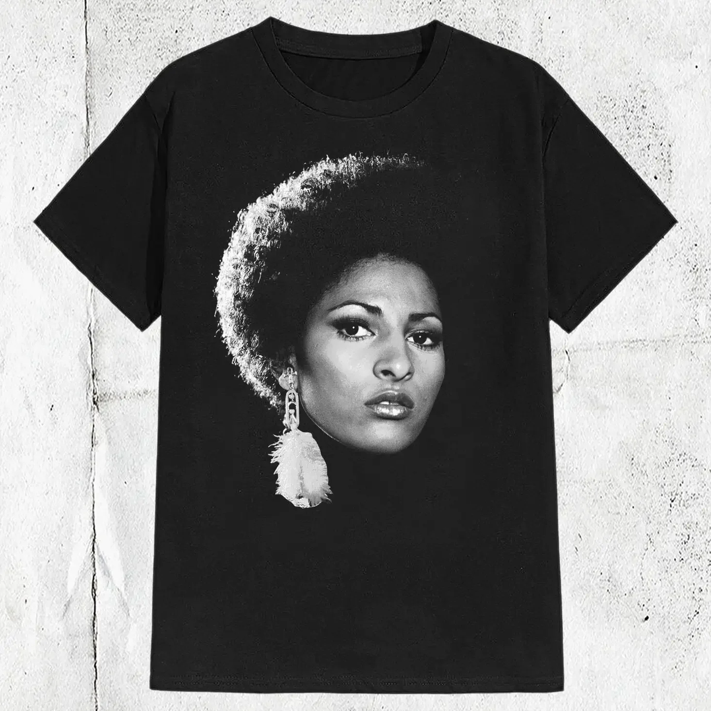 Винтажная футболка с рисунком коричневого сериала Джеки из сериала «Pam Grier Face»