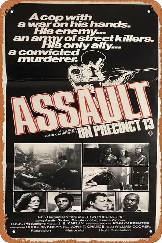 Zuhhgii Assault On Precinct 13 1976 Винтажный постер фильма Оловянная вывеска, Ретро классический старый постер фильма Металлическая вывеска ТВ-бар Настенный клуб R