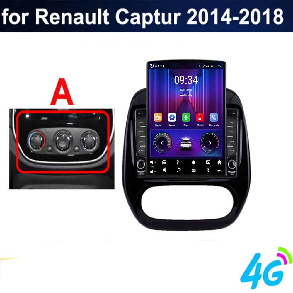 Фото Автомобильное радио Android 14, для Renault Kaptur Captur Clio Samsung QM3 2013 2014 2015-2030, беспроводной мультимедийный Carplay Android Auto 4G №2