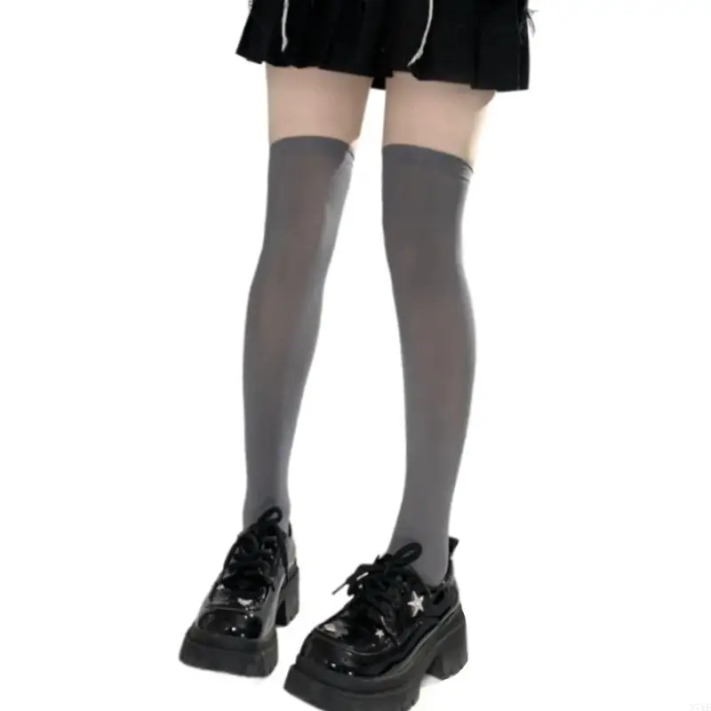 Фото N7ye Fashion Bight High Chonscockings Womens над коленными носками, непрозрачные носки высоких бедер №5