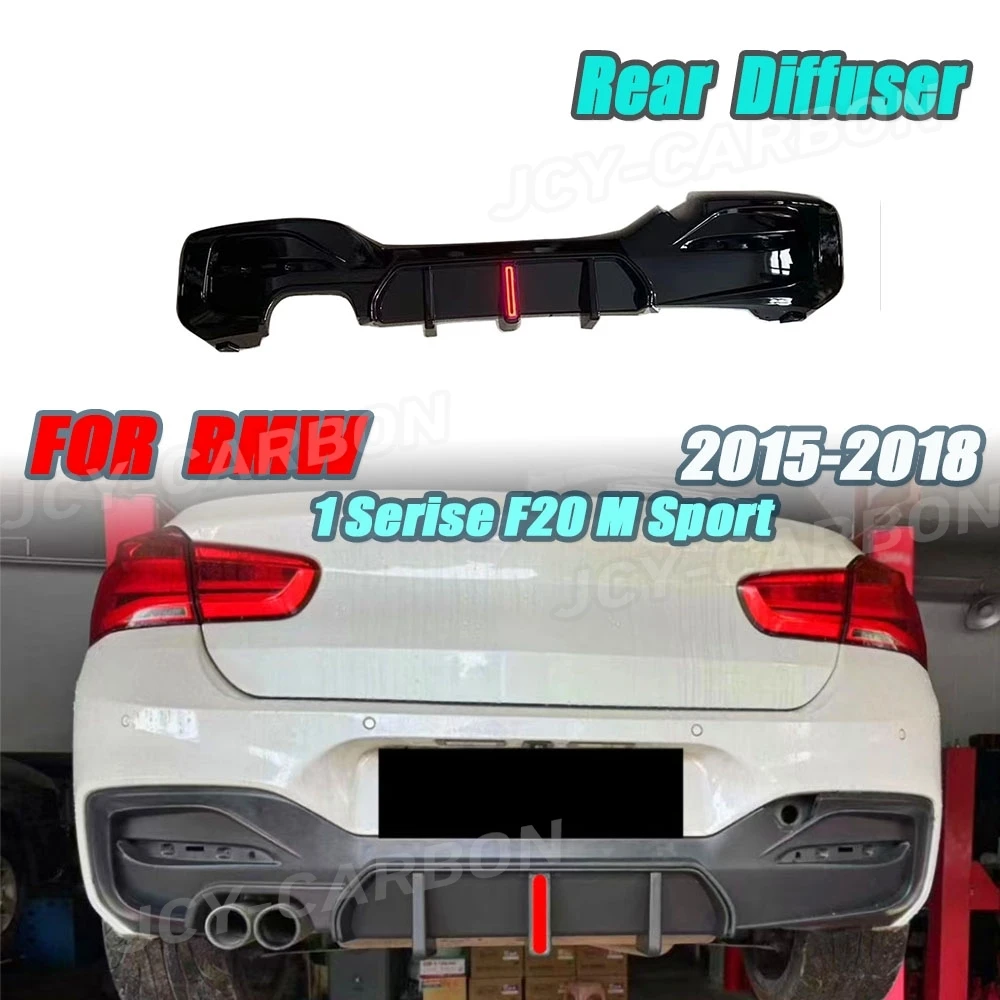 JCYECF для BMW 1 серии F20 M Sport 2015-2018 глянцевый черный задний бампер диффузор Spitter задний диффузор автомобильные аксессуары