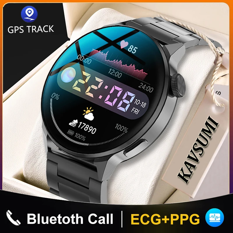 Новинка 2023, умные часы, мужские спортивные часы с Bluetooth, вызовом, GPS-треком, женские Смарт-часы с пульсометром, ЭКГ, PPG для Huawei, Xiaomi, Apple