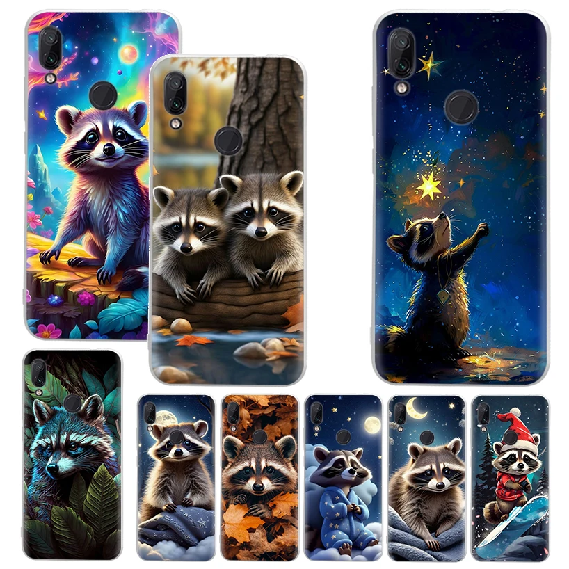 Чехол с милыми животными в виде енота для Xiaomi Redmi 14C 13C 12C 13 12 Phone Shell 10C 10A 10 9A 9C 9T 9 8A 8 7A 7 6A 6 Pro 12 12C 10 10A 1