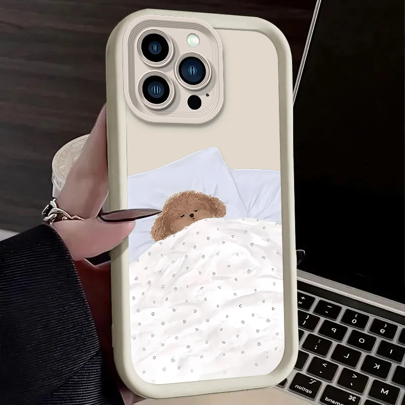 Фото Cartoon Sleep Dog Cat Soft Silicone Case For iPhone 15 16 14 13 12 11 Pro Max X XS X S Max XR SE 2020 7 8 Plus iphone16 Cover №5