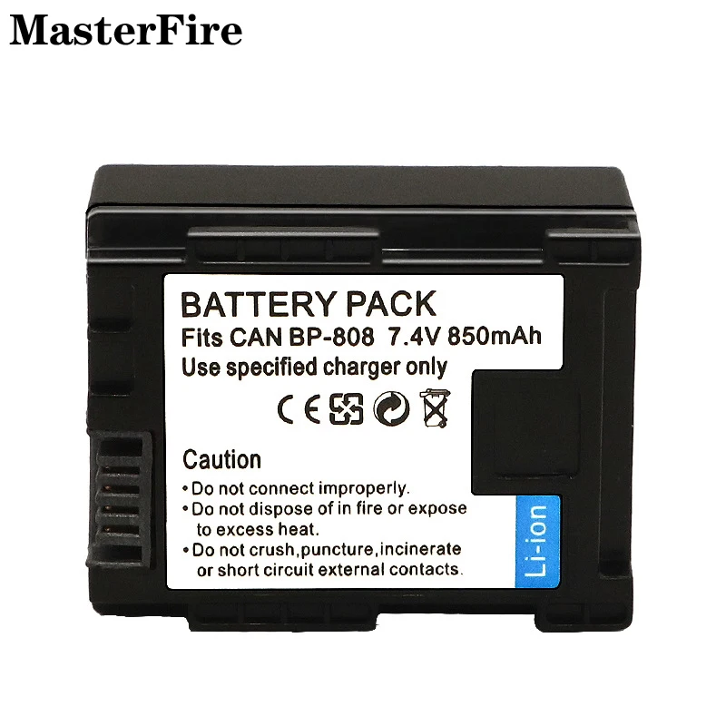 10 шт. 7,4 В 850 мАч сменный аккумулятор для камеры BP-808 BP808 для Canon FS406 FS46 HFS30 HFM41 HFM400 HF100 HF11 HG20 HG21 аккумуляторы (art.: 3920d042e239d) - 3920d042e239d
