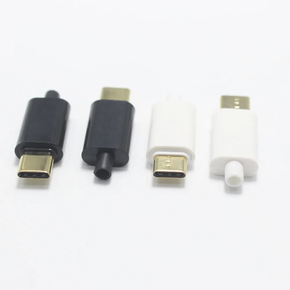 NinthQua 2 комплекта OTG USB 3.1 Type-C 5-контактный позолоченный для DIY Двусторонняя вилка Линия зарядки данных для телефона для кабеля OD 3,0 мм2 4 в 1 (art.: 3920ce3353fa4) - 3920ce3353fa4