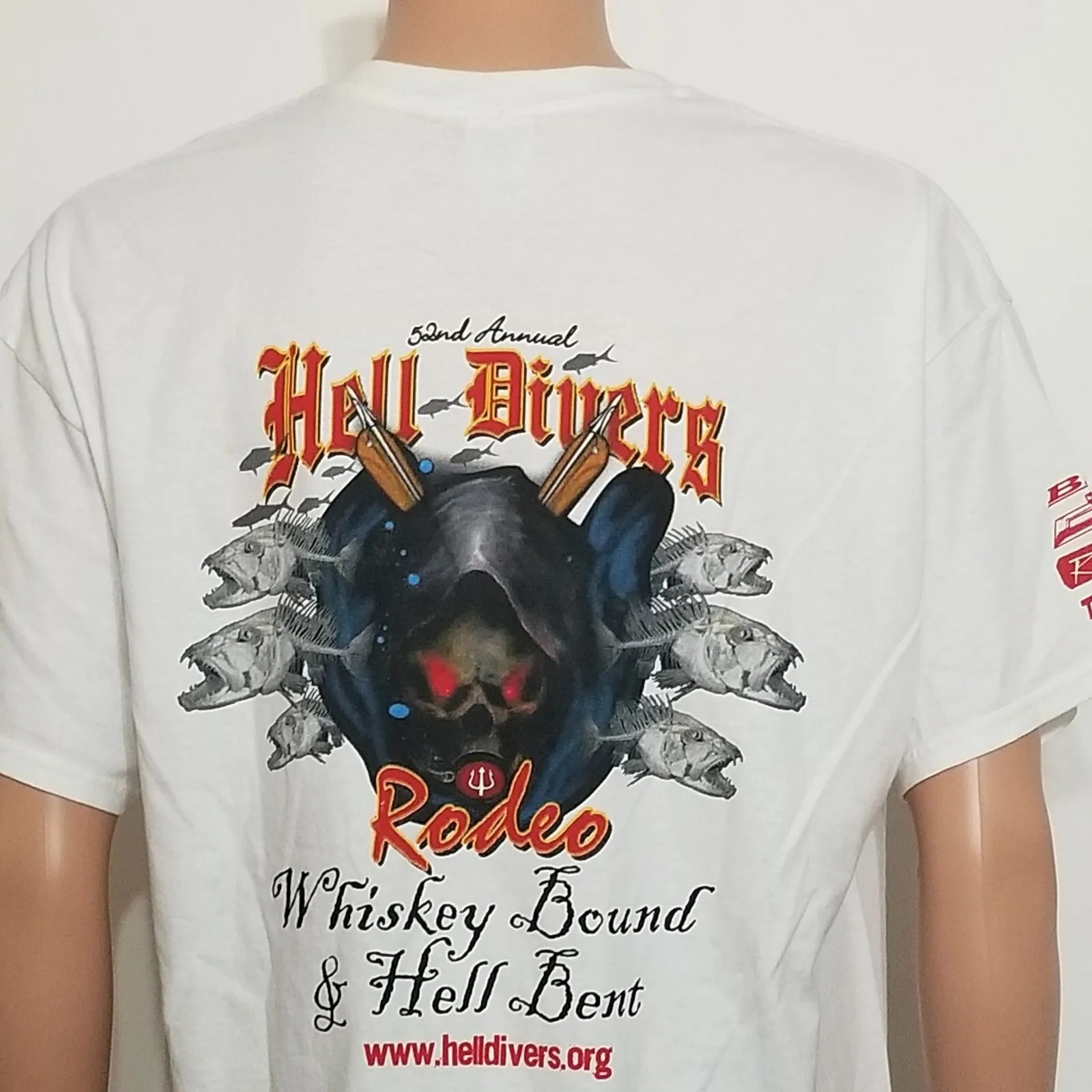 Футболка Hell Divers Rodeo Whiskey Bound Hell Bent Skull Tidewater Dock XL 52-й