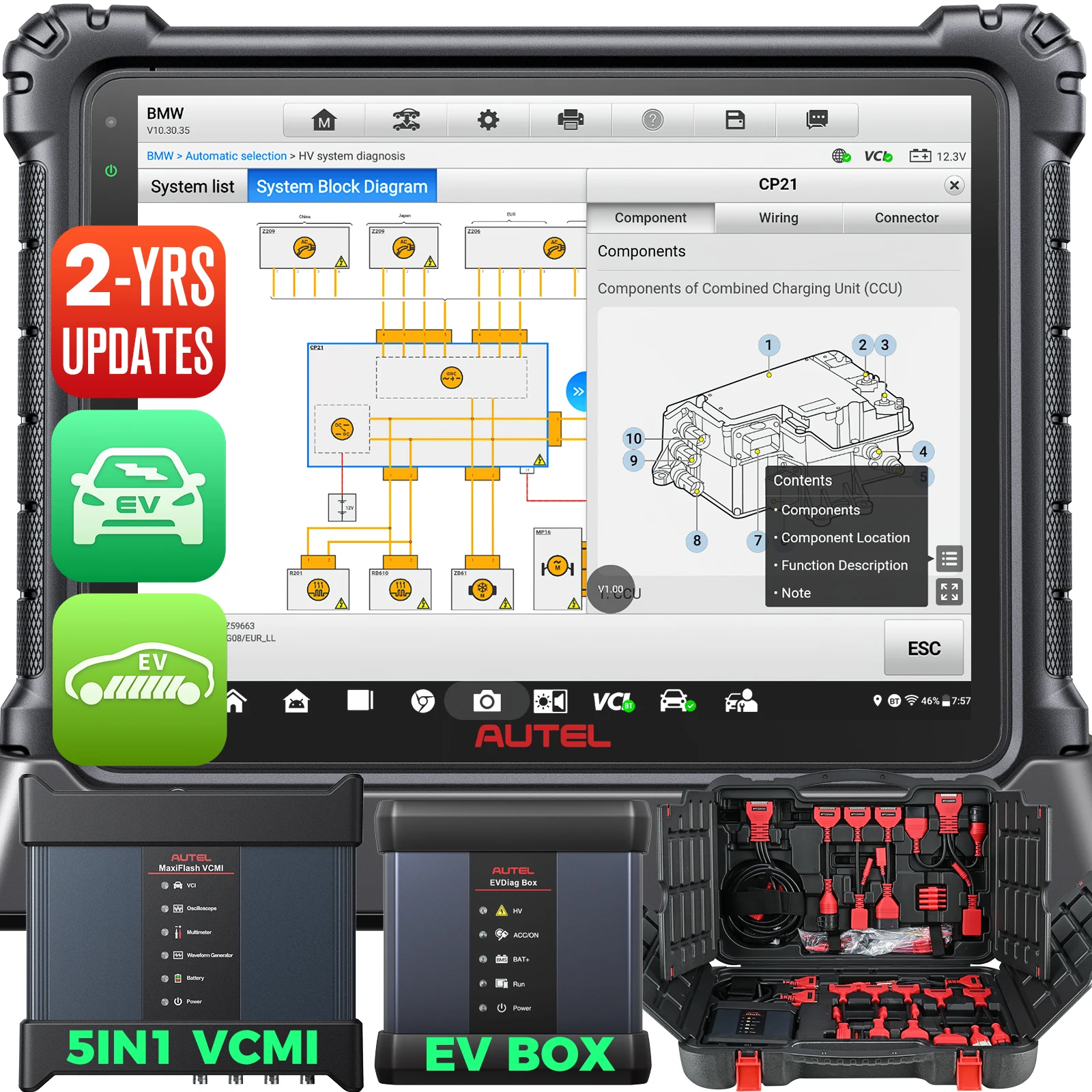Autel maxisys ultra EV VCMI ecu Тюнинг программатор диагностический инструмент obd2 автомобильный диагностический сканер Инструменты машина для автомобилей
