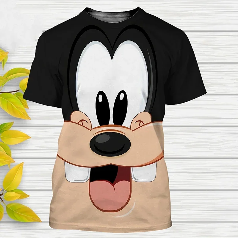 Фото Новинка 2025 года, футболки с 3d принтом Disney Goofy Pattern, уличная одежда с героями мультфильмов, мужские и женские футболки, топы с круглым воротником, повседневная модная футболка №3