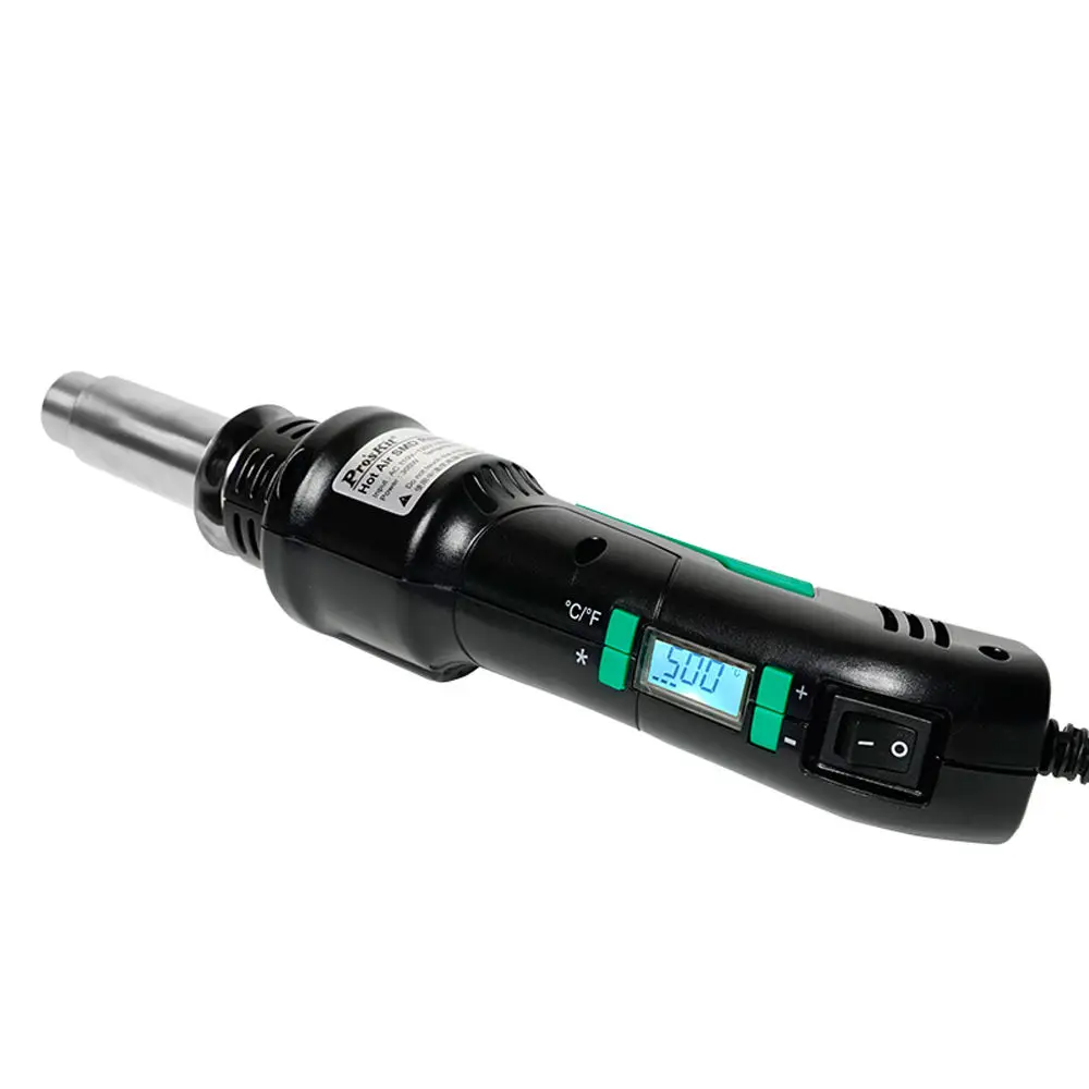 Фото Pro'sKit SS-602H Сварочный тепловой пистолет с контролем температуры, сварочная платформа для ремонта мобильных устройств, сварочная платформа с цифровым дисплеем №5