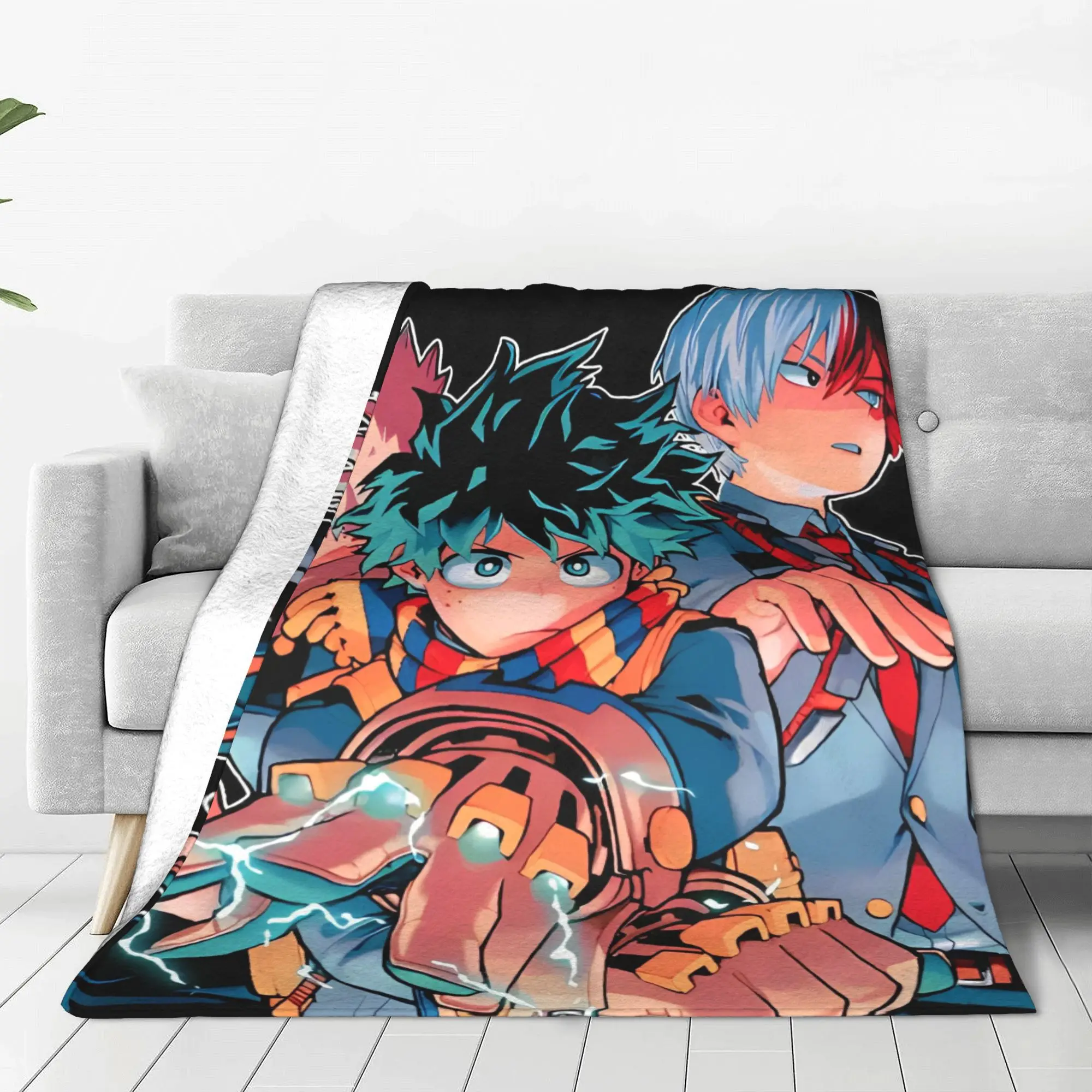 Фланелевые одеяла My Hero Academia Midoriya Izuku, новинка, пледы в стиле аниме, манга, покрывала 200x150 см, плюшевое тонкое одеяло, теплое