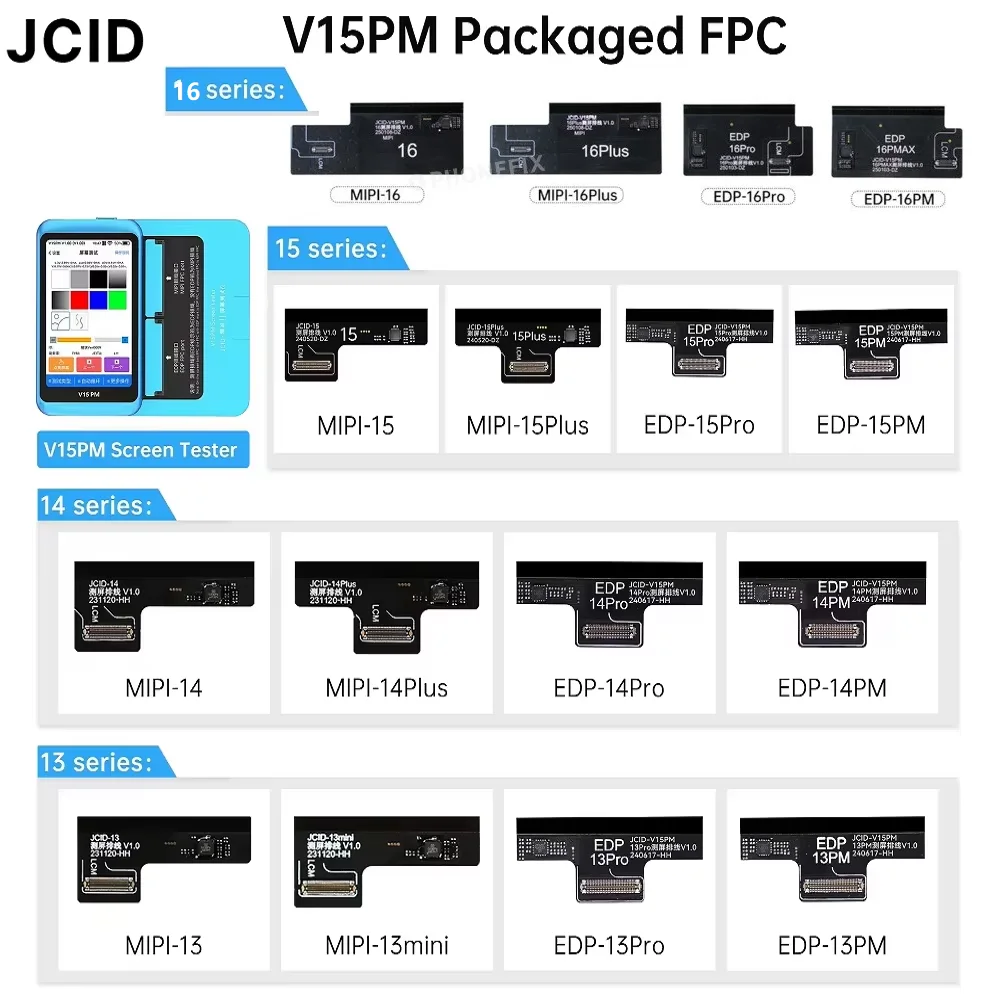 JCID V15PM профессиональный тестер экрана с сенсорным изображением, монохромный, серый, обнаружение уровня для iphone, Android, инструмент для ремонта ЖК-дисплея телефона
