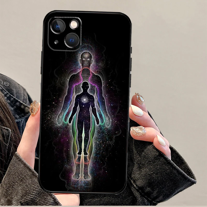 Фото Психоделический чехол «Духовный триппи» для iPhone 11, 12, 13, 14, 15, 16 Pro Max XS X XR Plus 12 13, мини-чехол для телефона №4