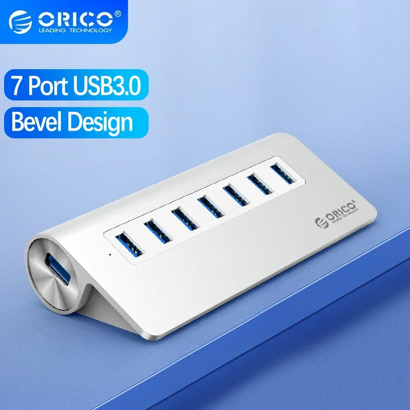 ORICO 5 Гбит/с Высокоскоростной концентратор USB 3.0 Алюминиевый мульти-концентратор USB 3.0 с 10/7 портами и адаптером питания 12 В для Macbook Компьютерные аксессуары