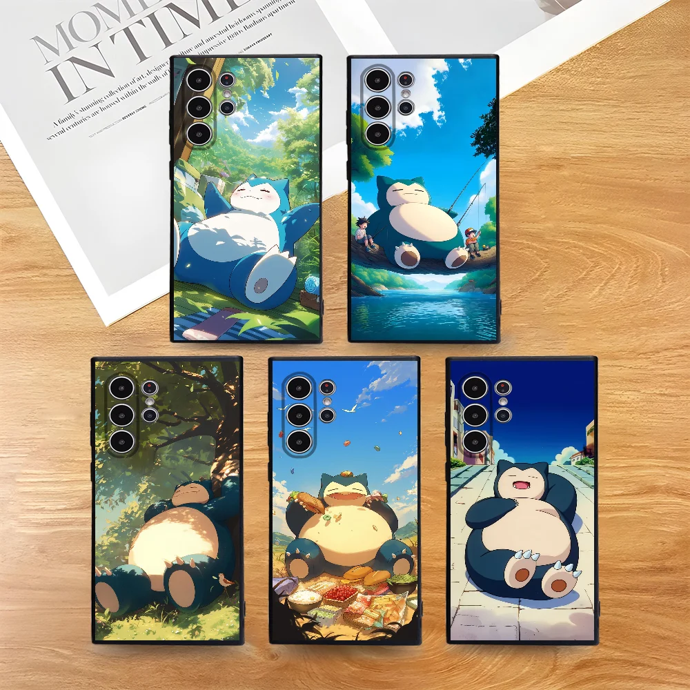 Чехол для телефона с рисунком Snorlax ART для Samsung Galaxy S25 S24 S22 S23 Ultra S21 S20 Plus 5G, матовый нескользящий чехол с полным покрытием